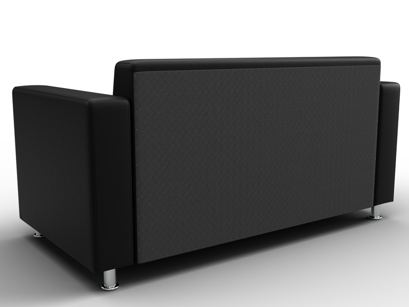 Диван прямой Лига-093 ВН, Экокожа, Черный
