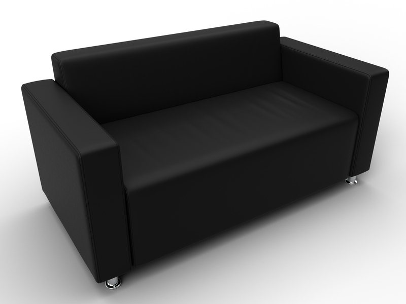 Диван прямой Лига-093 ВН, Экокожа, Черный