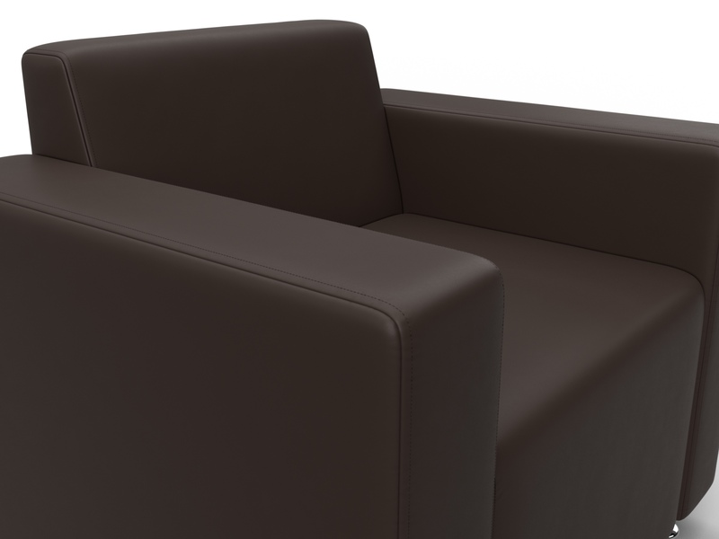 Кресло Лига-093 ВН, Экокожа, Коричневый