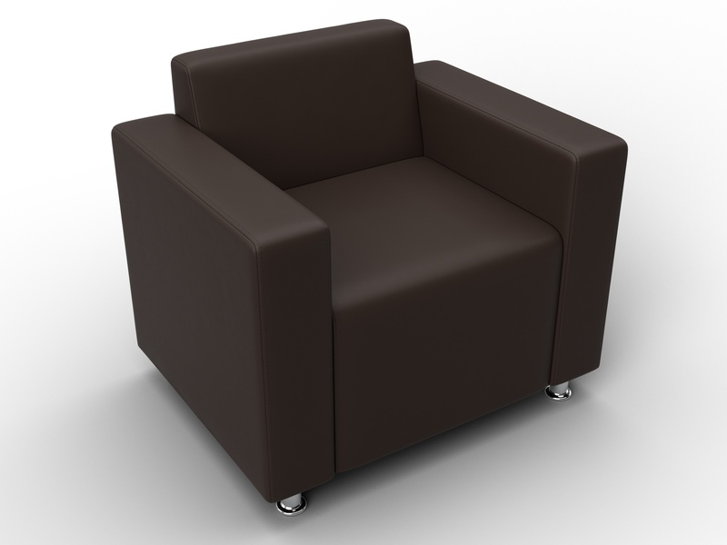 Кресло Лига-093 ВН, Экокожа, Коричневый