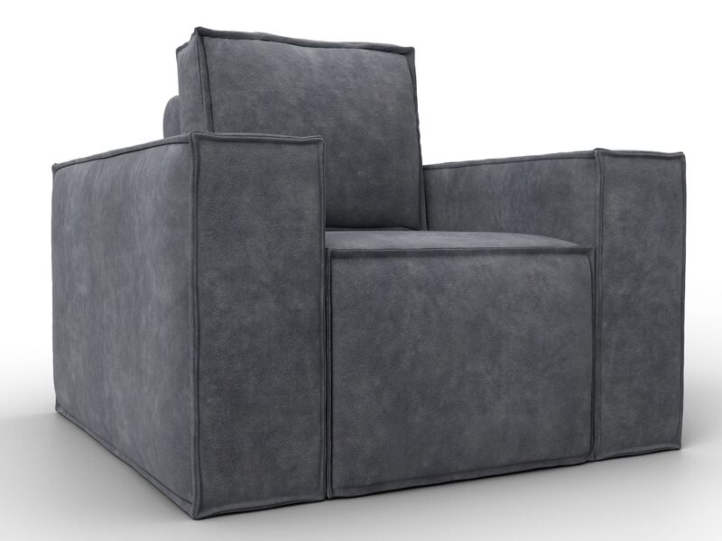 Кресло Лига-081 НПБ, Велюр, BRUT 16 темно-серый