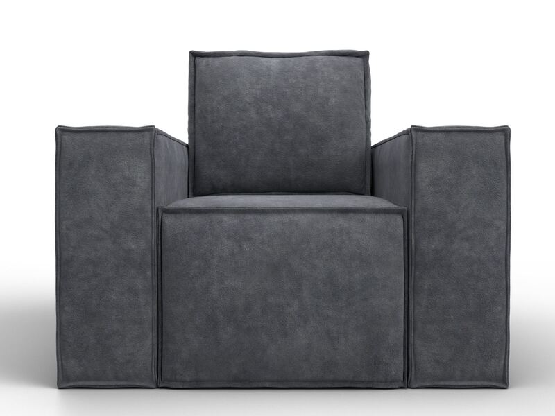 Кресло Лига-081 НПБ, Велюр, BRUT 16 темно-серый