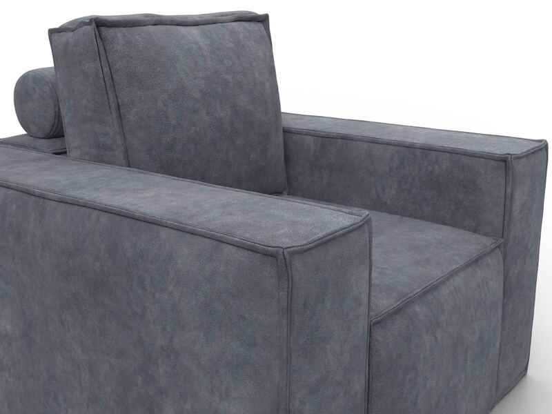 Кресло Лига-081 НПБ, Велюр, BRUT 16 темно-серый