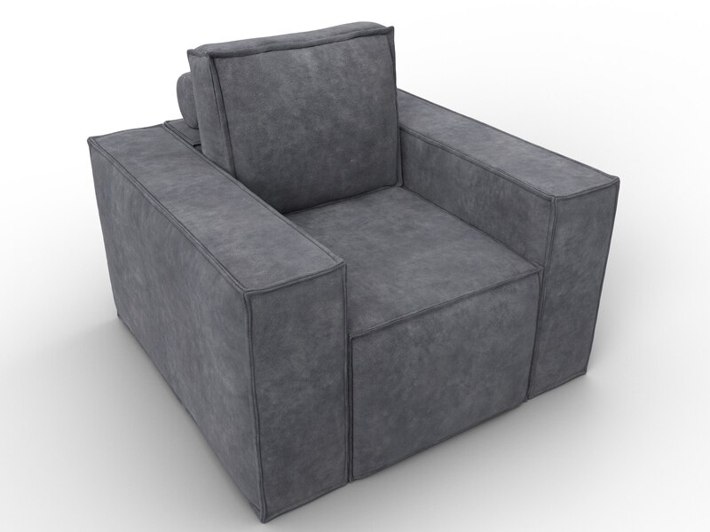 Кресло Лига-081 НПБ, Велюр, BRUT 16 темно-серый