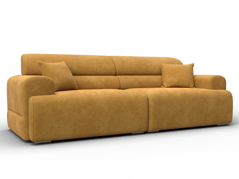 Диван прямой Лига-109 НПБ, Велюр, BRUT 10 желтый