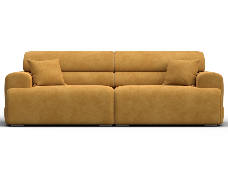 Диван прямой Лига-109 НПБ, Велюр, BRUT 10 желтый