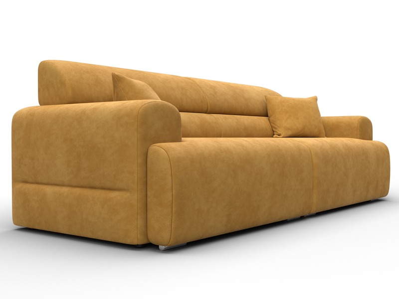 Диван прямой Лига-109 НПБ, Велюр, BRUT 10 желтый