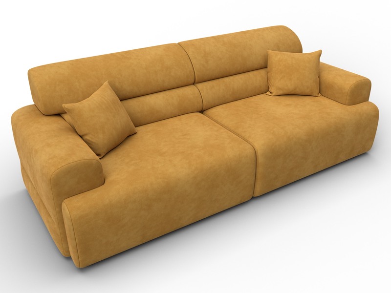 Диван прямой Лига-109 НПБ, Велюр, BRUT 10 желтый