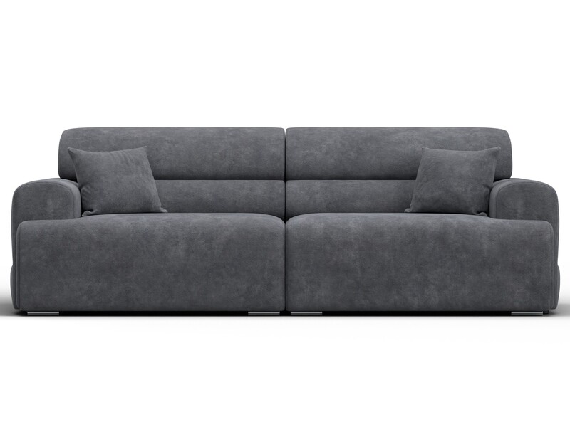 Диван прямой Лига-109 НПБ, Велюр, BRUT 16 темно-серый