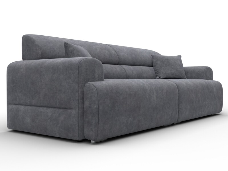 Диван прямой Лига-109 НПБ, Велюр, BRUT 16 темно-серый