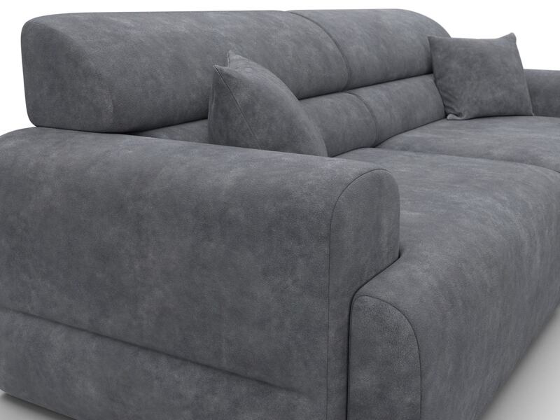 Диван прямой Лига-109 НПБ, Велюр, BRUT 16 темно-серый