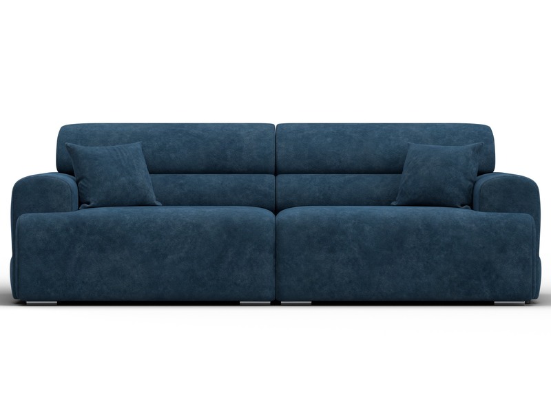 Диван прямой Лига-109 НПБ, Велюр, BRUT 11 синий