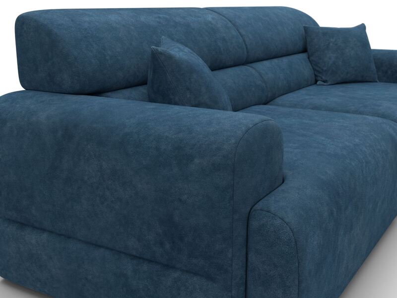 Диван прямой Лига-109 НПБ, Велюр, BRUT 11 синий