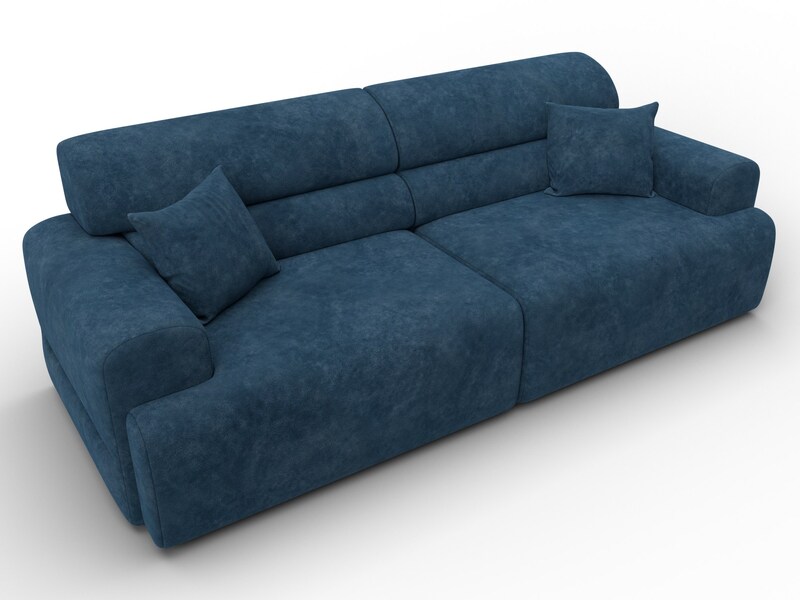 Диван прямой Лига-109 НПБ, Велюр, BRUT 11 синий