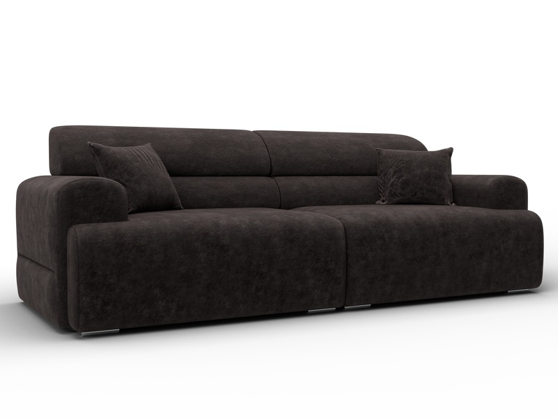 Диван прямой Лига-109 НПБ, Велюр, BRUT 17 коричневый