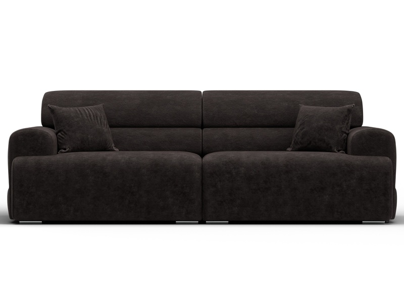 Диван прямой Лига-109 НПБ, Велюр, BRUT 17 коричневый