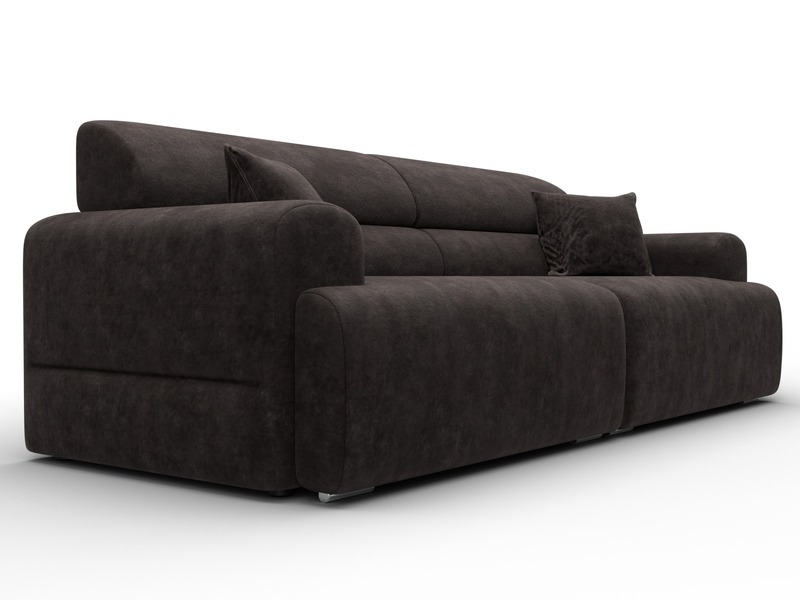 Диван прямой Лига-109 НПБ, Велюр, BRUT 17 коричневый
