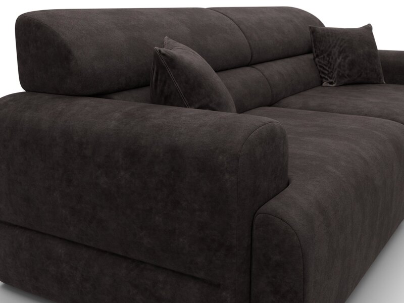 Диван прямой Лига-109 НПБ, Велюр, BRUT 17 коричневый