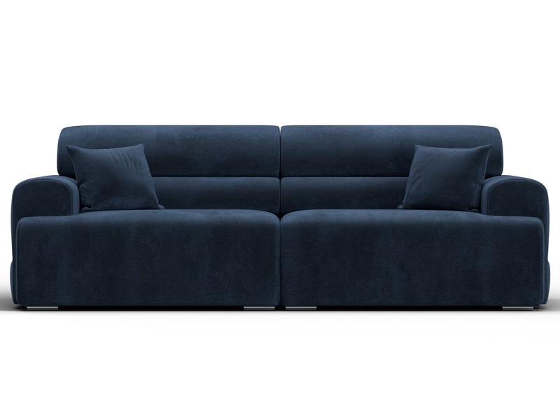 Диван прямой Лига-109 НПБ, Велюр, TOWER 13 синий