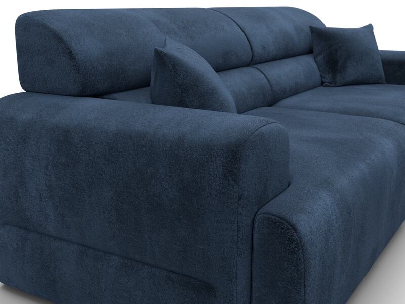 Диван прямой Лига-109 НПБ, Велюр, TOWER 13 синий