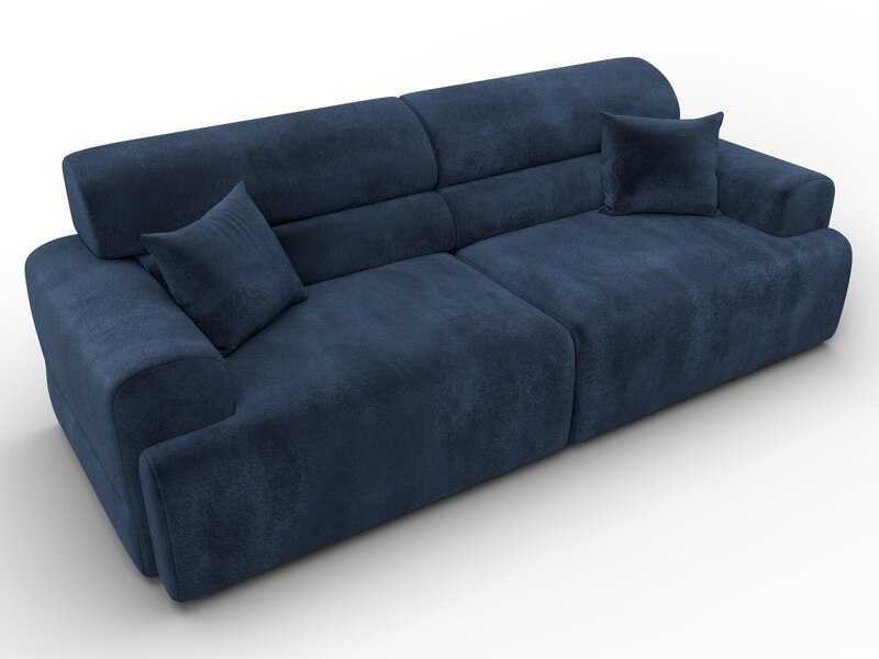 Диван прямой Лига-109 НПБ, Велюр, TOWER 13 синий