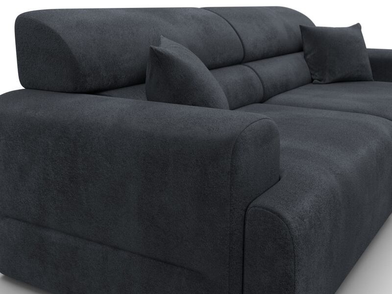 Диван прямой Лига-109 НПБ, Велюр, TOWER 11 темно-серый