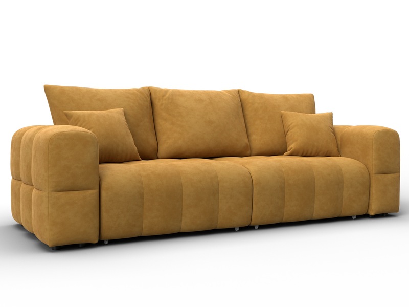 Диван прямой Лига-110 НПБ, Велюр, BRUT 10 желтый