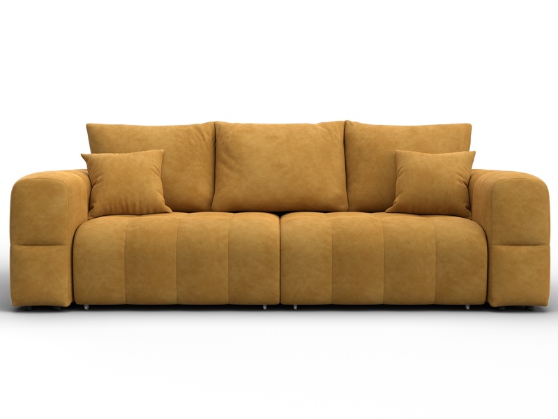 Диван прямой Лига-110 НПБ, Велюр, BRUT 10 желтый