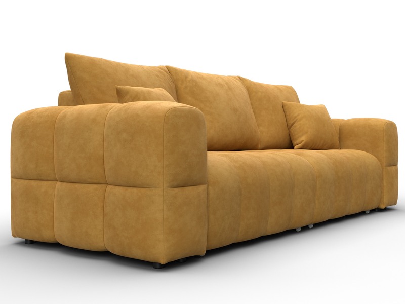 Диван прямой Лига-110 НПБ, Велюр, BRUT 10 желтый