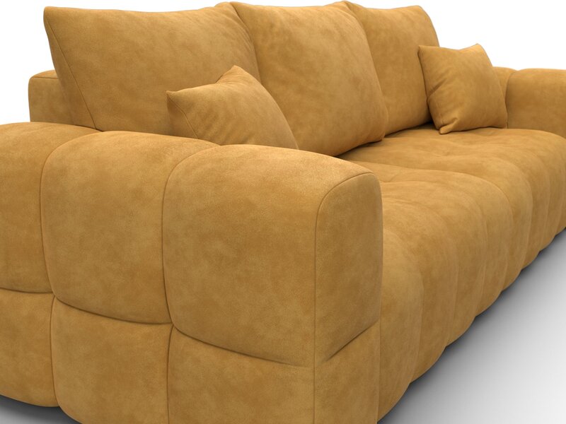 Диван прямой Лига-110 НПБ, Велюр, BRUT 10 желтый