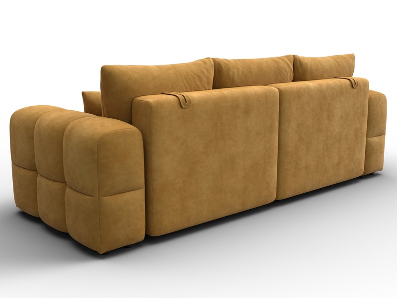 Диван прямой Лига-110 НПБ, Велюр, BRUT 10 желтый