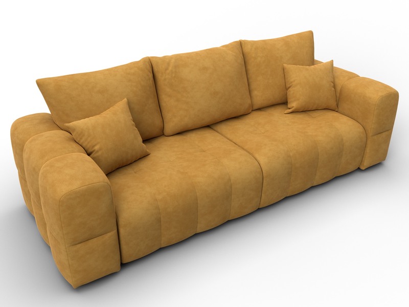 Диван прямой Лига-110 НПБ, Велюр, BRUT 10 желтый