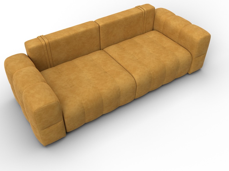 Диван прямой Лига-110 НПБ, Велюр, BRUT 10 желтый