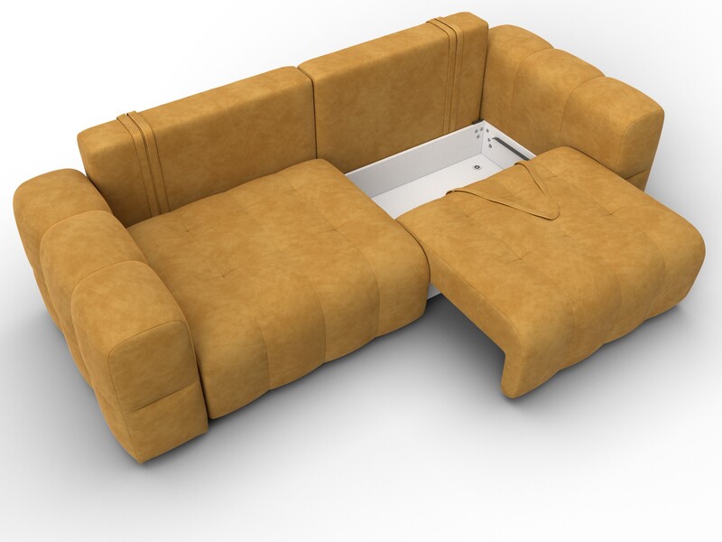 Диван прямой Лига-110 НПБ, Велюр, BRUT 10 желтый