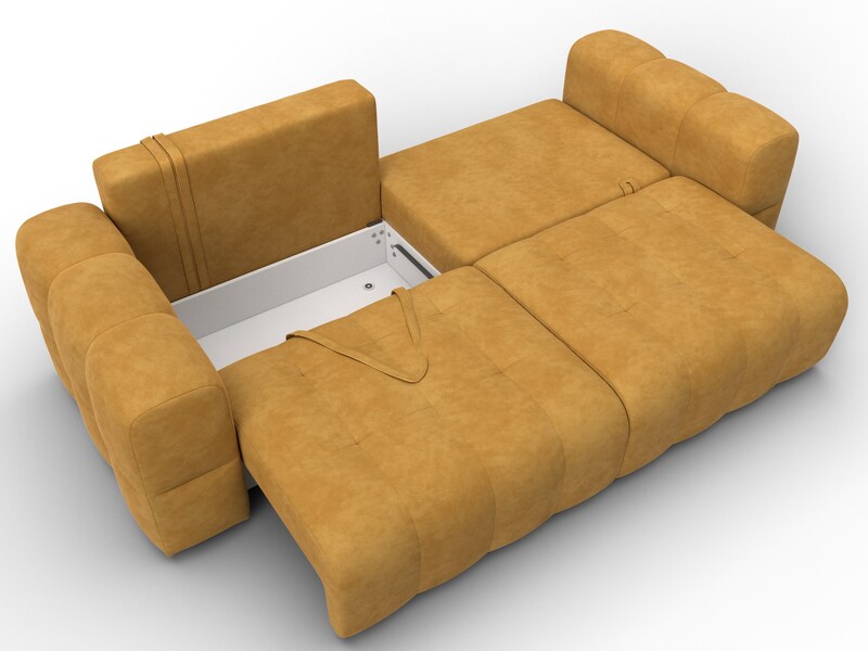 Диван прямой Лига-110 НПБ, Велюр, BRUT 10 желтый