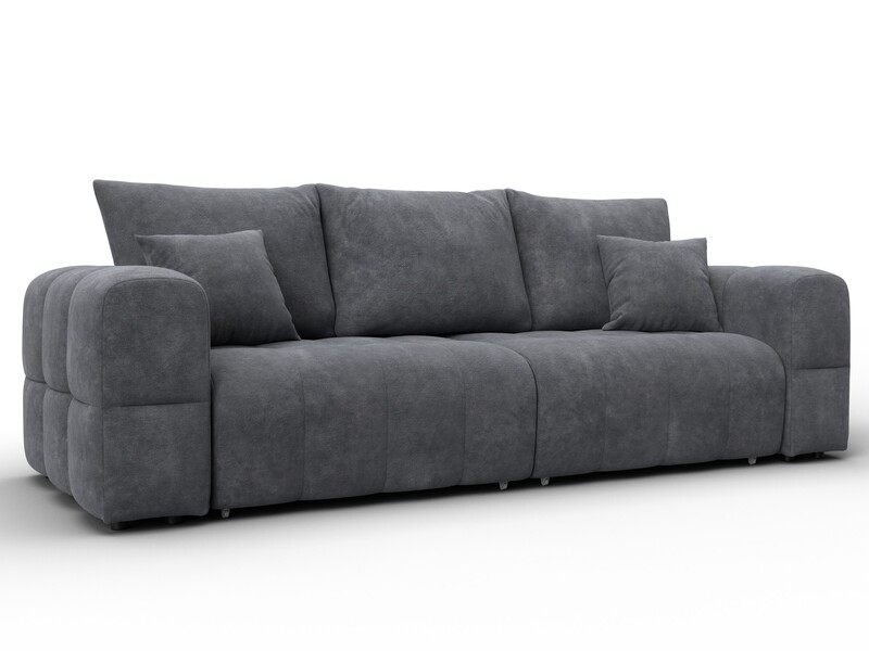 Диван прямой Лига-110 НПБ, Велюр, BRUT 16 темно-серый