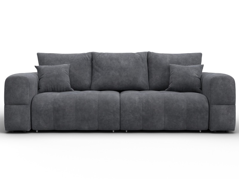 Диван прямой Лига-110 НПБ, Велюр, BRUT 16 темно-серый