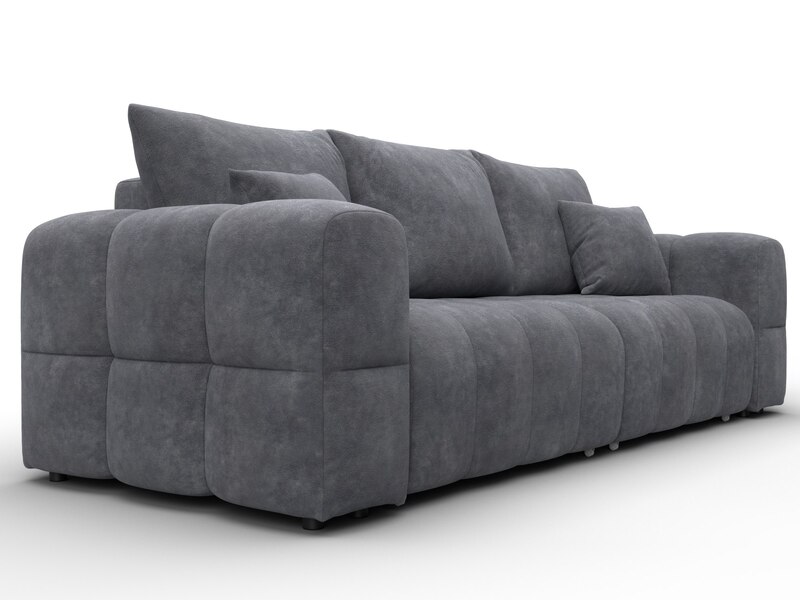 Диван прямой Лига-110 НПБ, Велюр, BRUT 16 темно-серый