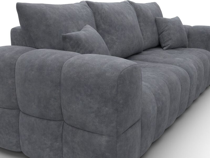 Диван прямой Лига-110 НПБ, Велюр, BRUT 16 темно-серый