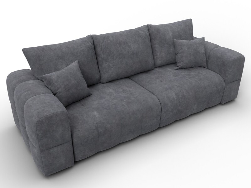 Диван прямой Лига-110 НПБ, Велюр, BRUT 16 темно-серый