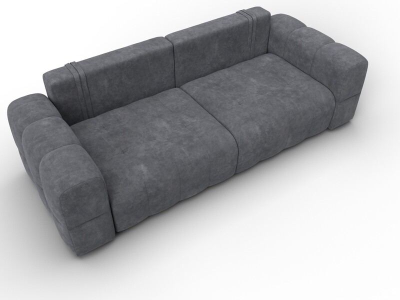 Диван прямой Лига-110 НПБ, Велюр, BRUT 16 темно-серый