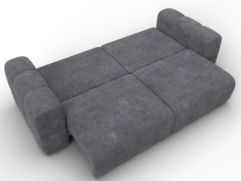 Диван прямой Лига-110 НПБ, Велюр, BRUT 16 темно-серый