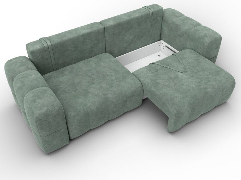 Диван прямой Лига-110 НПБ, Велюр, BRUT 08 зеленый