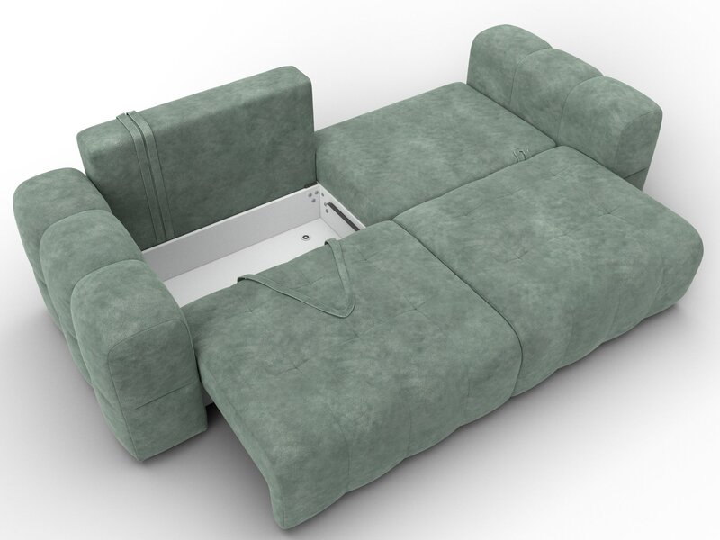 Диван прямой Лига-110 НПБ, Велюр, BRUT 08 зеленый