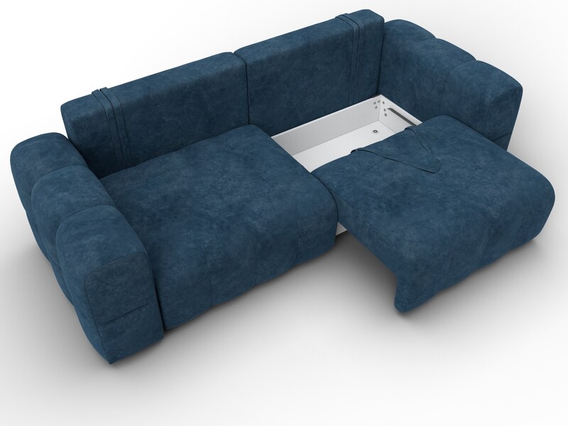 Диван прямой Лига-110 НПБ, Велюр, BRUT 11 синий