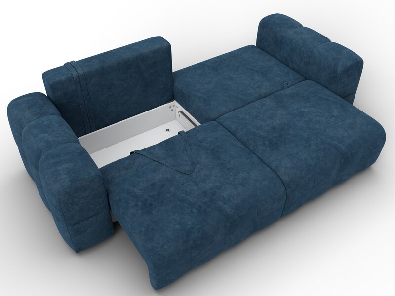 Диван прямой Лига-110 НПБ, Велюр, BRUT 11 синий