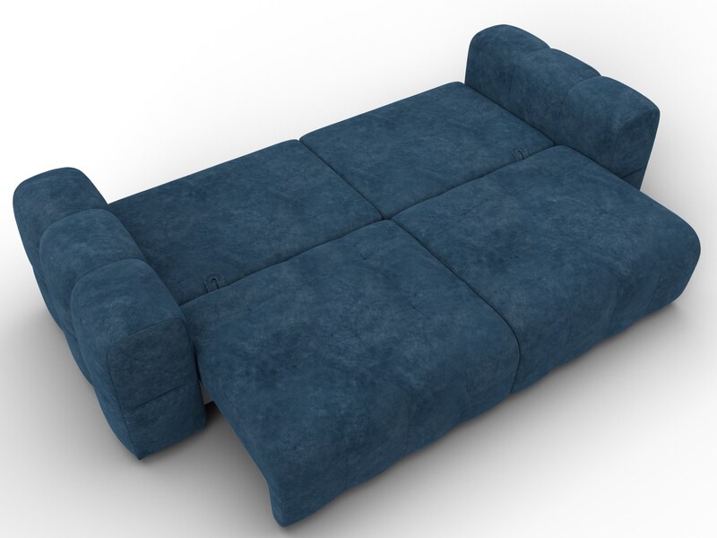 Диван прямой Лига-110 НПБ, Велюр, BRUT 11 синий
