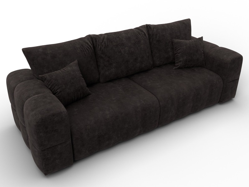 Диван прямой Лига-110 НПБ, Велюр, BRUT 17 коричневый