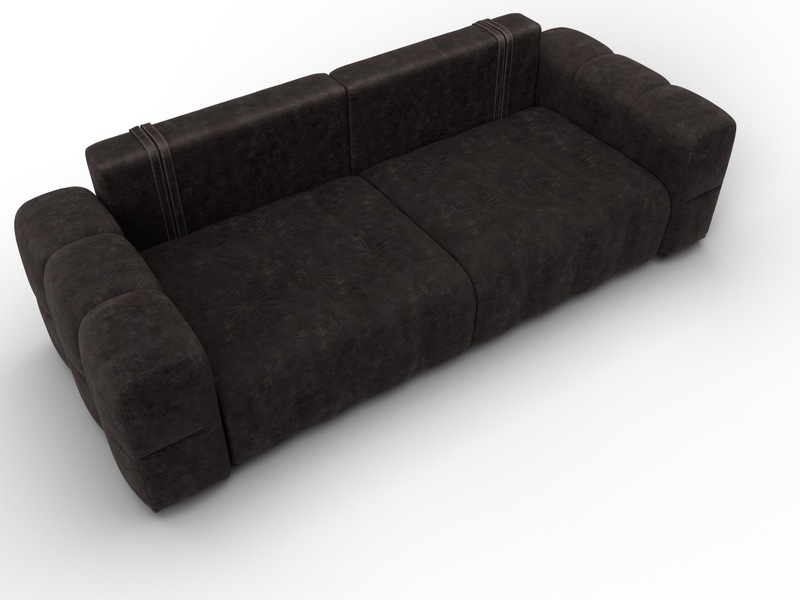 Диван прямой Лига-110 НПБ, Велюр, BRUT 17 коричневый