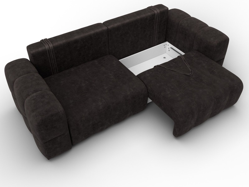 Диван прямой Лига-110 НПБ, Велюр, BRUT 17 коричневый